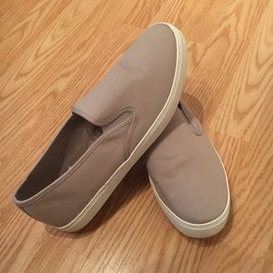 Taupe Canvas Slide Ons!